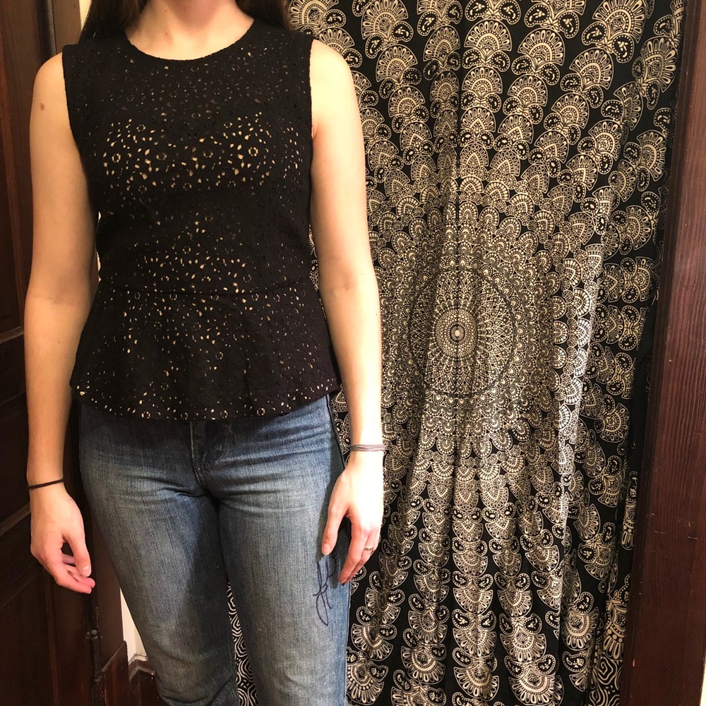Laced Peplum Shirt